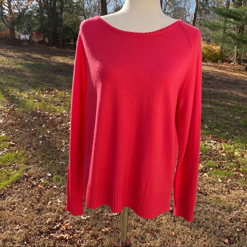 W BY WORTH BARBIE CORE SWEATER KNIT TOP PINK BOAT NECK Size MEDIUM